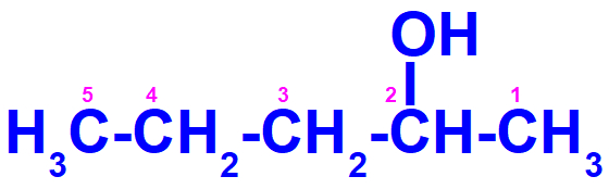 Fórmula estrutural do pentan-2-ol