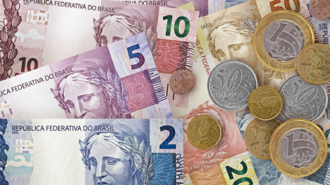 O atual design da moeda brasileira conta com notas de tamanhos e cores diferentes